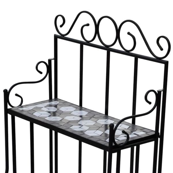 vidaXL Підставка для Рослин Чорний/Білий Мозаїка