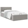 285576 vidaXL Hydraulic Storage Bed Frame Light Grey Fabric 90x200 cm