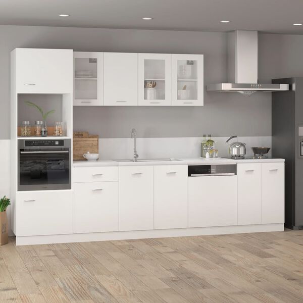 802546 vidaXL Microwave Cabinet White 60x57x207 cm Chipboard