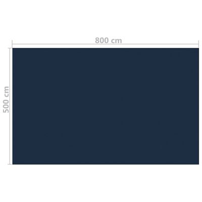 vidaXL Сонячна Плівка для Басейну Плаваюча Чорний/Синій 800x500 см ПЕ