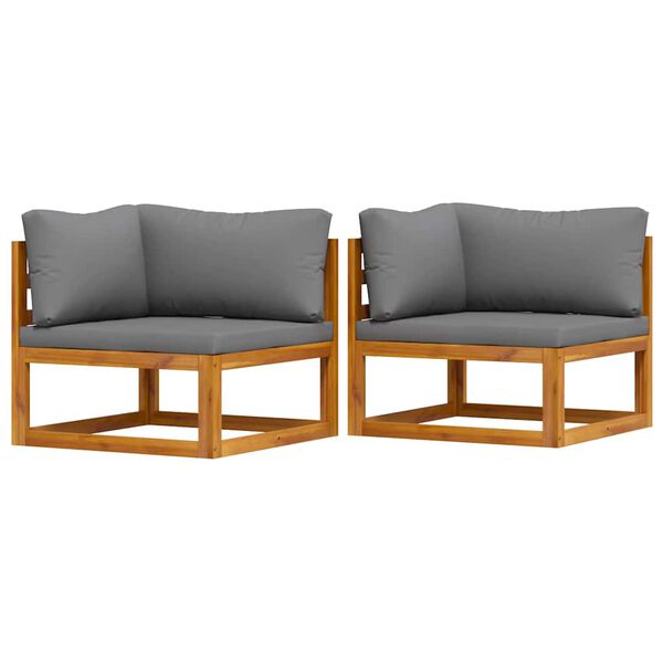 vidaXL Секційні кутові дивани з подушками 2 шт Темно-сірий