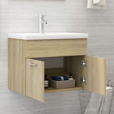 804650 vidaXL Sink Cabinet Sonoma Oak 60x38,5x46 cm Chipboard
