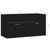 804666 vidaXL Sink Cabinet Black 90x38,5x46 cm Chipboard