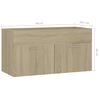 804668 vidaXL Sink Cabinet Sonoma Oak 90x38,5x46 cm Chipboard