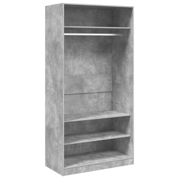 800229 vidaXL Wardrobe Concrete Grey 100x50x200 cm Chipboard