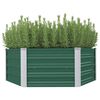 vidaXL Садова піднесена клумба Зелений 129x129x46 см Оцинкована сталь