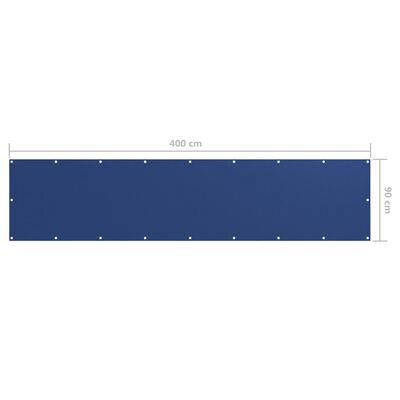 vidaXL Балконна Ширма Синій 90x400 см Тканина Оксфорд