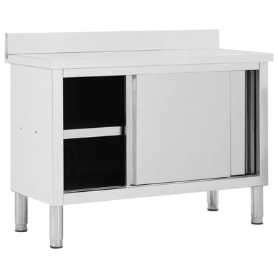 vidaXL Робочий стіл з розсувними дверцятами 120x50x(95-97) см Сталь