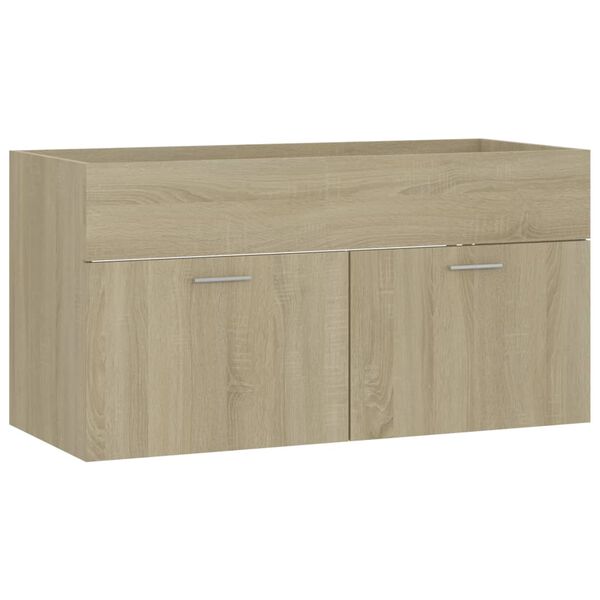 804668 vidaXL Sink Cabinet Sonoma Oak 90x38,5x46 cm Chipboard