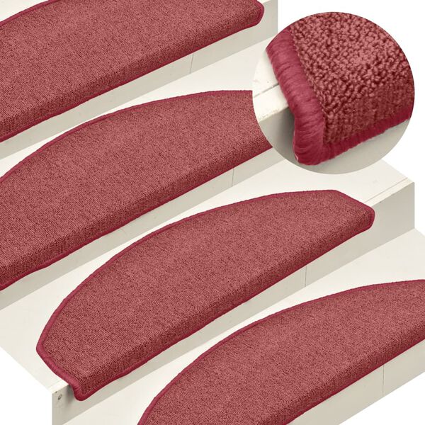 vidaXL Сходові Килимки 15 шт Червоний 65x24x4 см