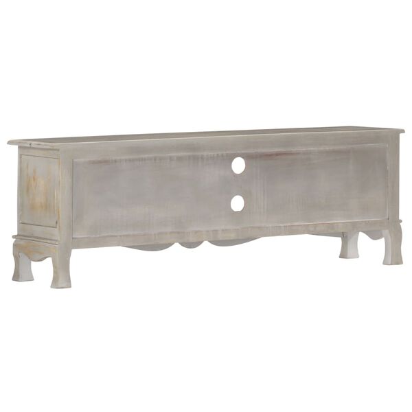 vidaXL Тумба під телевізор Сірий 120x30x42 см Масив дерева манго