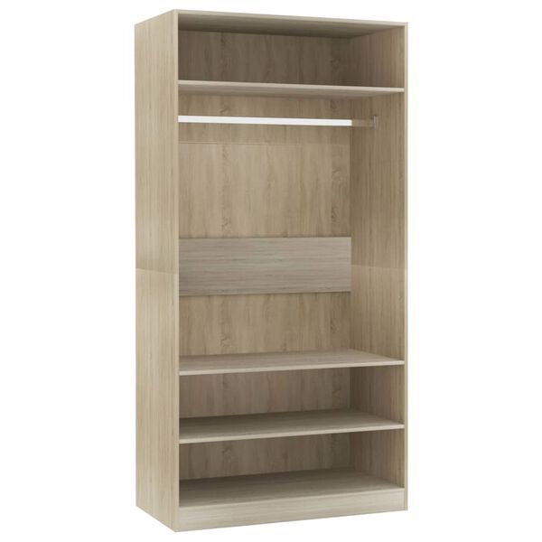 800228 vidaXL Wardrobe Sonoma Oak 100x50x200 cm Chipboard
