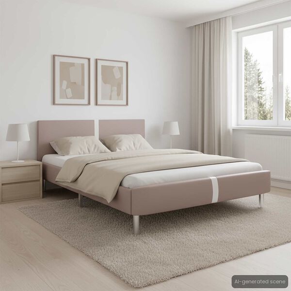 vidaXL Каркас ліжка Капучино 140x200 см Штучна шкіра