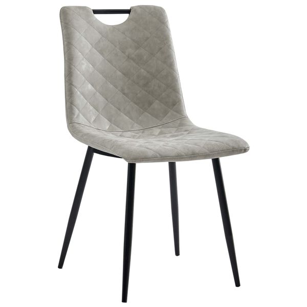 vidaXL Обідні стільці 4 шт Світло-сірий Штучна шкіра