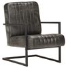 321858 vidaXL Cantilever Sofa Chair Distressed Grey Real Leather