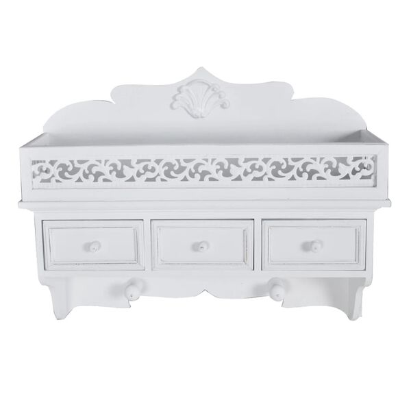 vidaXL Настінна полиця/Вішалка з 3 шухлядами і 2 гачками