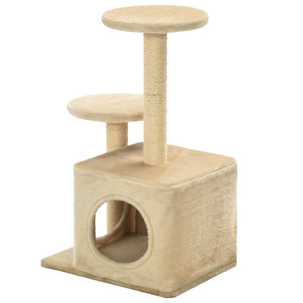 170519 vidaXL Cat Tree with Sisal Scratching Posts 60 cm Beige