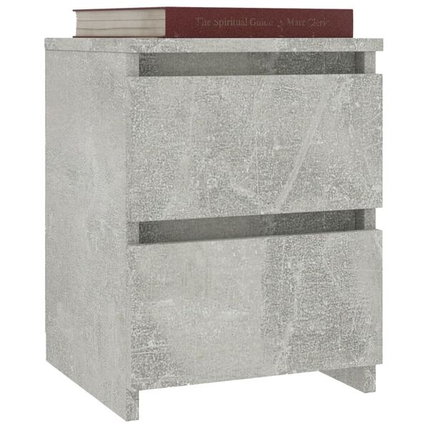 800521 vidaXL Bedside Cabinet Concrete Grey 30x30x40 cm Chipboard