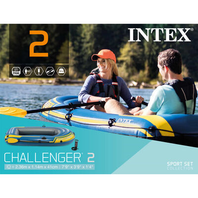 Intex Надувний човен "Challenger 2" з веслами і насосом 68367NP