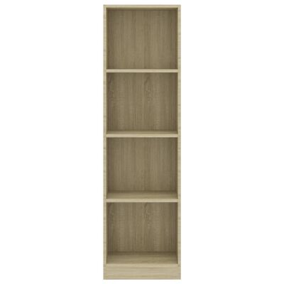 800840 vidaXL 4-Tier Book Cabinet Sonoma Oak 40x24x142 cm Chipboard
