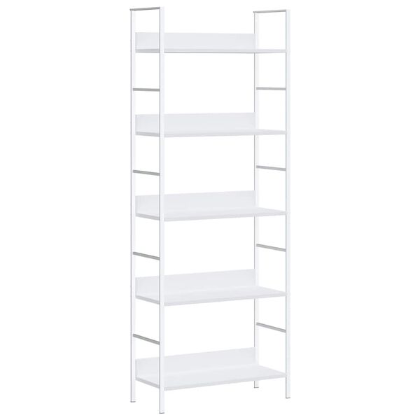 288228 vidaXL 5-Layer Book Shelf White 60x27,6x158,5 cm Chipboard