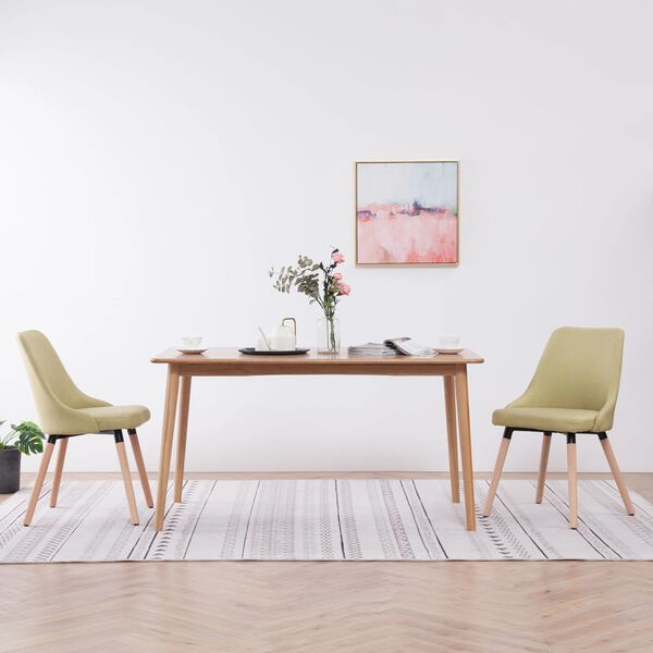 vidaXL Обідні cтільці 2 шт Зелений Тканина