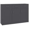 800704 vidaXL Sideboard Grey 110x30x75 cm Chipboard