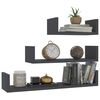 800200 vidaXL Wall Display Shelf 3 pcs Grey Chipboard