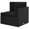 vidaXL Секційний кутовий диван Чорний Поліротанг