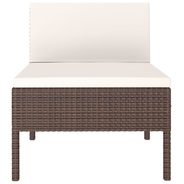 vidaXL Садові Стільці 3 шт з Подушками Коричневий Поліротанг