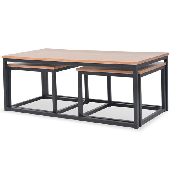 vidaXL Комплект журнальних столиків 3 шт Ясен