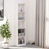 800846 vidaXL 5-Tier Book Cabinet White 40x24x175 cm Chipboard