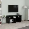 801821 vidaXL TV Cabinet High Gloss Black 120x30x50 cm Chipboard