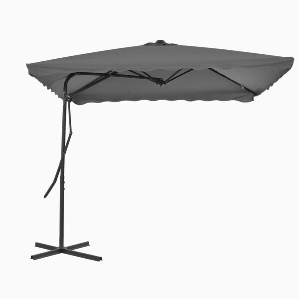 44883 vidaXL Outdoor Parasol with Steel Pole 250x250 cm Anthracite