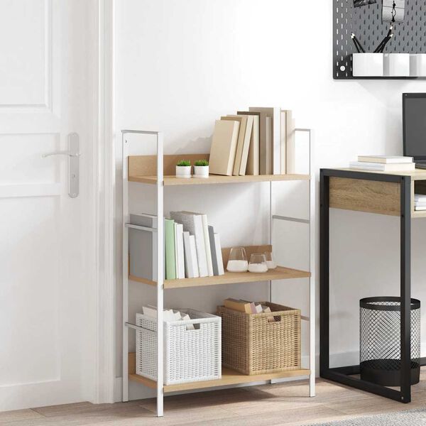 288221 vidaXL 3-Layer Book Shelf Oak 60x27,6x90,5 cm Chipboard