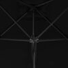 312516 vidaXL Outdoor Parasol with Steel Pole Black 250x250x230 cm