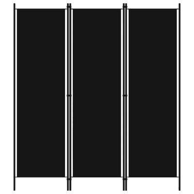 vidaXL 3-Панельна Кімнатна Перегородка Чорний 150x180 см