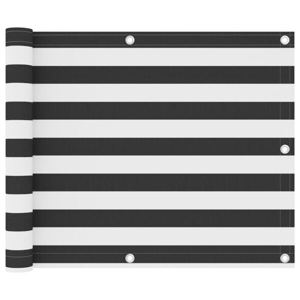 vidaXL Балконна Ширма Антрацит/Білий 75x600 см Тканина Оксфорд