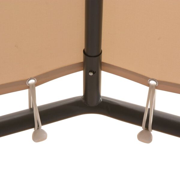 vidaXL Альтанка Павільйон Тент Навіс Бежевий 4x4 м Сталь