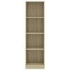 800840 vidaXL 4-Tier Book Cabinet Sonoma Oak 40x24x142 cm Chipboard