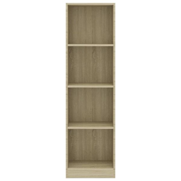800840 vidaXL 4-Tier Book Cabinet Sonoma Oak 40x24x142 cm Chipboard