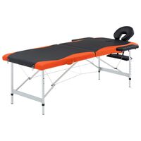 110227 vidaXL 2-Zone Foldable Massage Table Aluminium Black and Orange