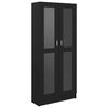 vidaXL Шафа-вітрина Чорний 82,5x30,5x185,5 см ДСП