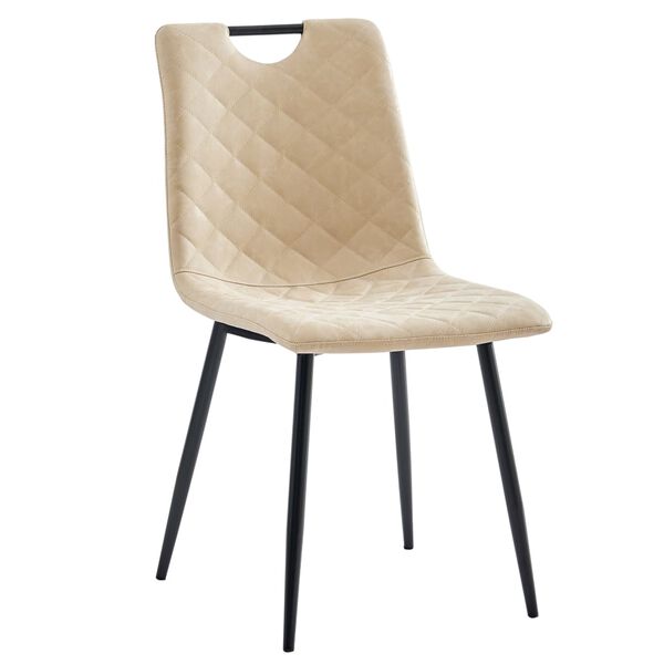 vidaXL Обідні стільці 2 шт Кремовий Штучна шкіра