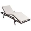 vidaXL Шезлонг з матрацом Коричневий Поліротанг