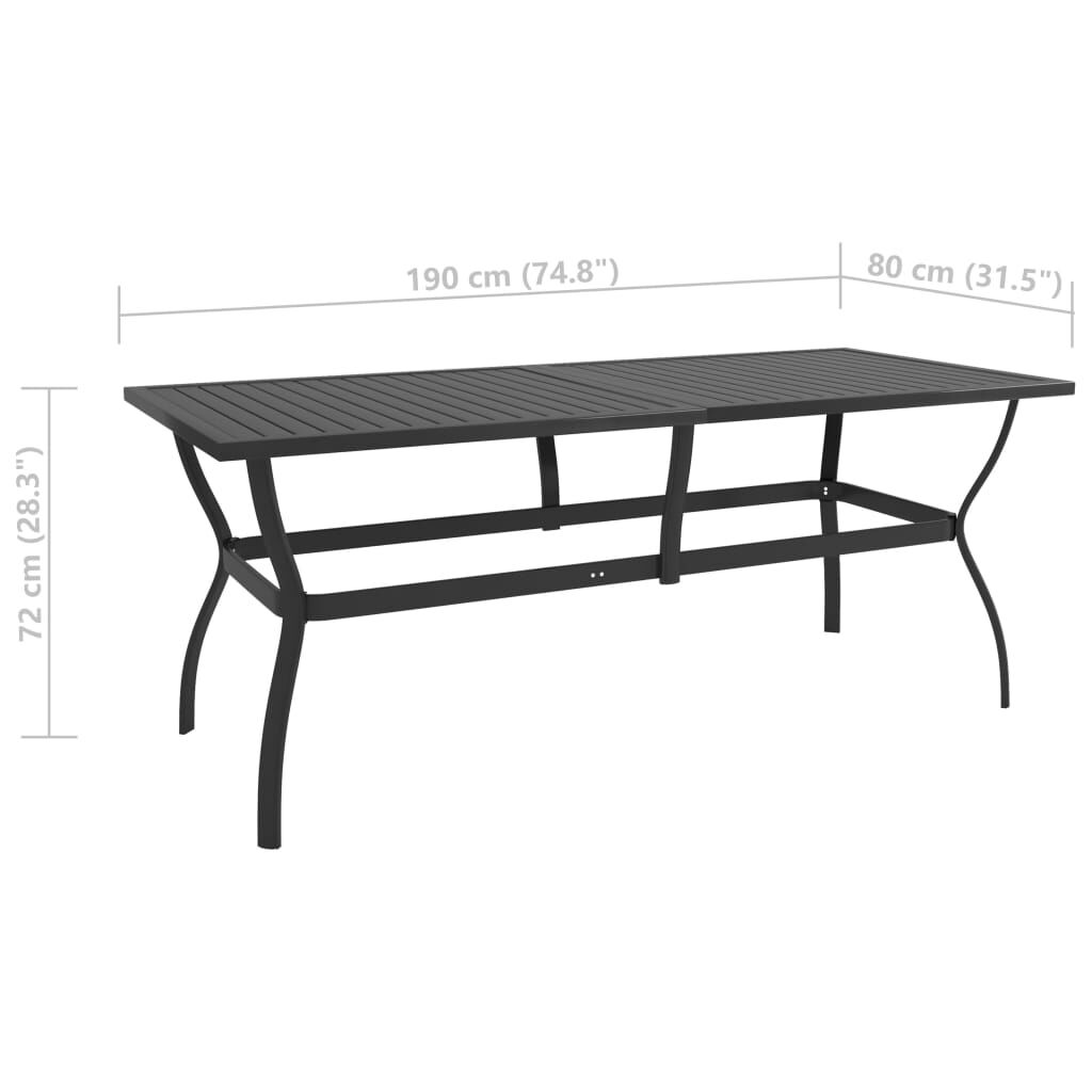 vidaXL Садовий Стіл Антрацит 190x80x72 см Сталь