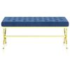 vidaXL Лавка Синій 99 см Оксамитова Тканина і Нержавіюча Сталь