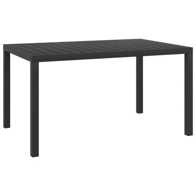 vidaXL Cадовий стіл Чорний 150x90x74 см Алюміній і ДПК