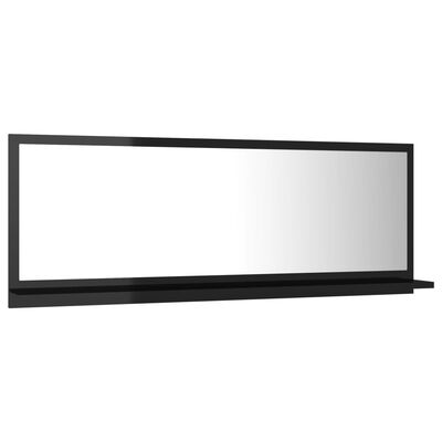 vidaXL Дзеркало для ванної кімнати Глянцевий чорний 100x10,5x37 см ДСП