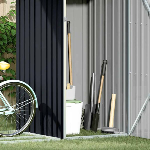 vidaXL Садовий Сарай Дровник Антрацит 245x98x159 см Оцинкована Сталь